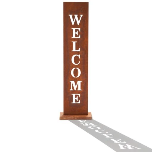 Stahl Standschild Welcome In Rost – Bild 2