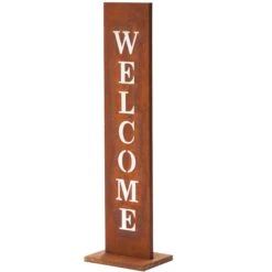 Stahl Standschild Welcome In Rost