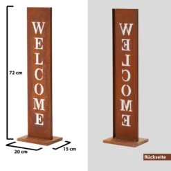 Stahl Standschild Welcome In Rost -Heimdekoration Verkäufe amare stahl standschild welcome in rost 4