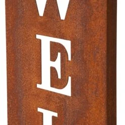 Stahl Standschild Welcome In Rost -Heimdekoration Verkäufe amare stahl standschild welcome in rost 6