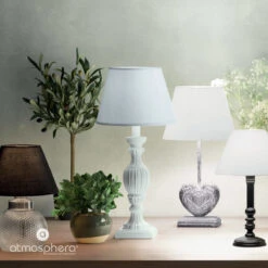 Tischleuchte In Weiß -Heimdekoration Verkäufe atmosphera createur dinterieur tischleuchte in weiss 2