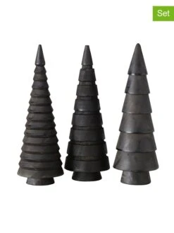 3er-Set: Dekoaufsteller "Abiola" In Schwarz - (H)24 Cm