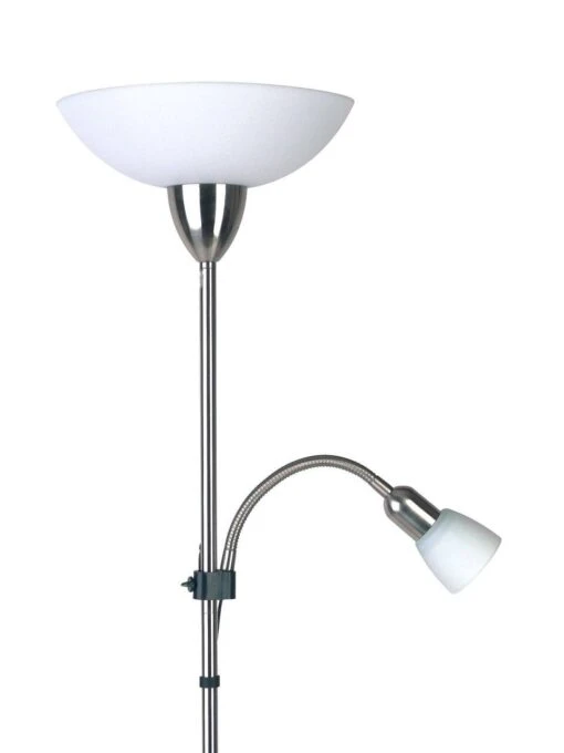 BRILLIANT Deckenfluter Mit Lesearm Darlington ⌀ 28 Cm In Eisen/weiß – Bild 2