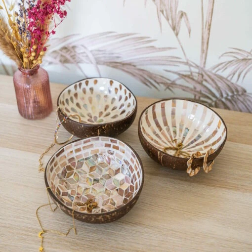 Deko Schale Mosaik Aus Kokosnuss Ø14cm COCONUT In Braun – Bild 2