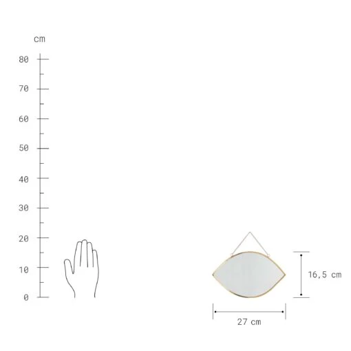 Spiegel Augenform L 27 X B 17cm CARAT In Gold – Bild 3