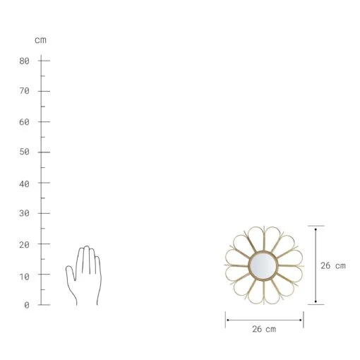 Spiegel Blume Ø26cm FIORE In Gold – Bild 2