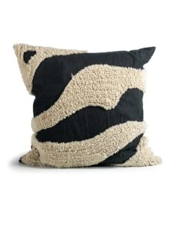 ByOn Kissen "Fluffy" In Schwarz/ Beige - (L)50 X (B)50 Cm