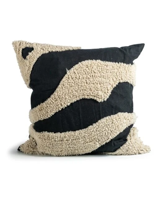 ByOn Kissen "Fluffy" In Schwarz/ Beige - (L)50 X (B)50 Cm