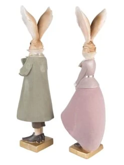 2er-Set: Dekofiguren "Kaninchen" In Grün/ Rosa - (B)14 X (H)47 X (T)12 Cm -Heimdekoration Verkäufe clayre and eef 2er set dekofiguren kaninchen in grun rosa b 14 x h 47 x t 12 cm 2