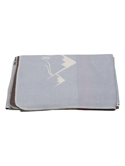 Flanelldecke "Silvretta - Vintage Alpin" In Hellblau/ Creme