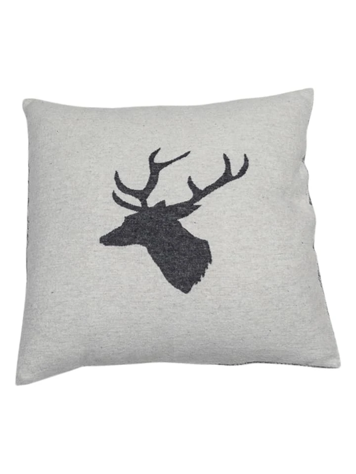 Kissenhülle "Silvretta - Hirschkopf" In Grau 3 Kissenhülle "Silvretta - Hirschkopf" In Grau