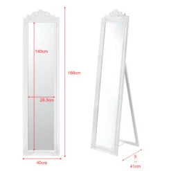 Standspiegel Arezzo In Weiß (H)160cm (B)5cm (L)40cm -Heimdekoration Verkäufe en casa standspiegel arezzo in weiss h 160cm b 5cm l 40cm 4