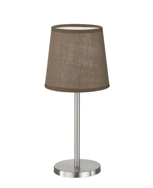 Tischleuchte Eve In Nickelfarben/Braun - (H)30 X (D)14 Cm