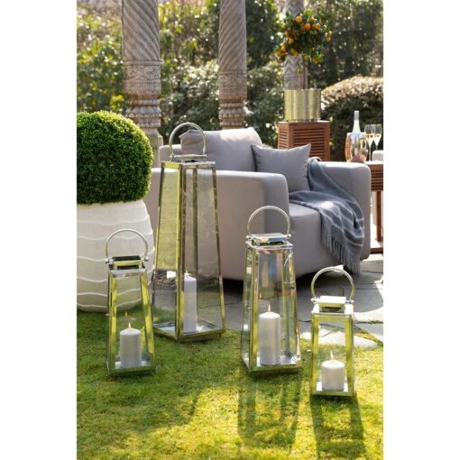 Laterne "Monaco" In Silber - H. 43 Cm - B. 18 Cm – Bild 2