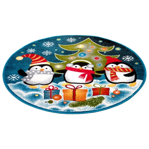 Kurzflor Kinderteppich Pinguin Christmas – Bild 2