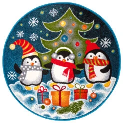 Kurzflor Kinderteppich Pinguin Christmas