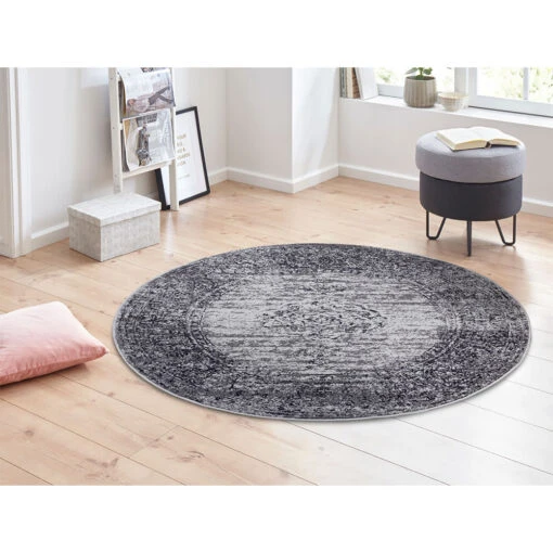 Kurzflor Teppich Méridional Grau – Bild 6