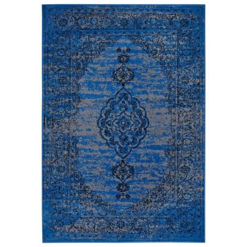 Kurzflor Teppich Méridional Jeansblau