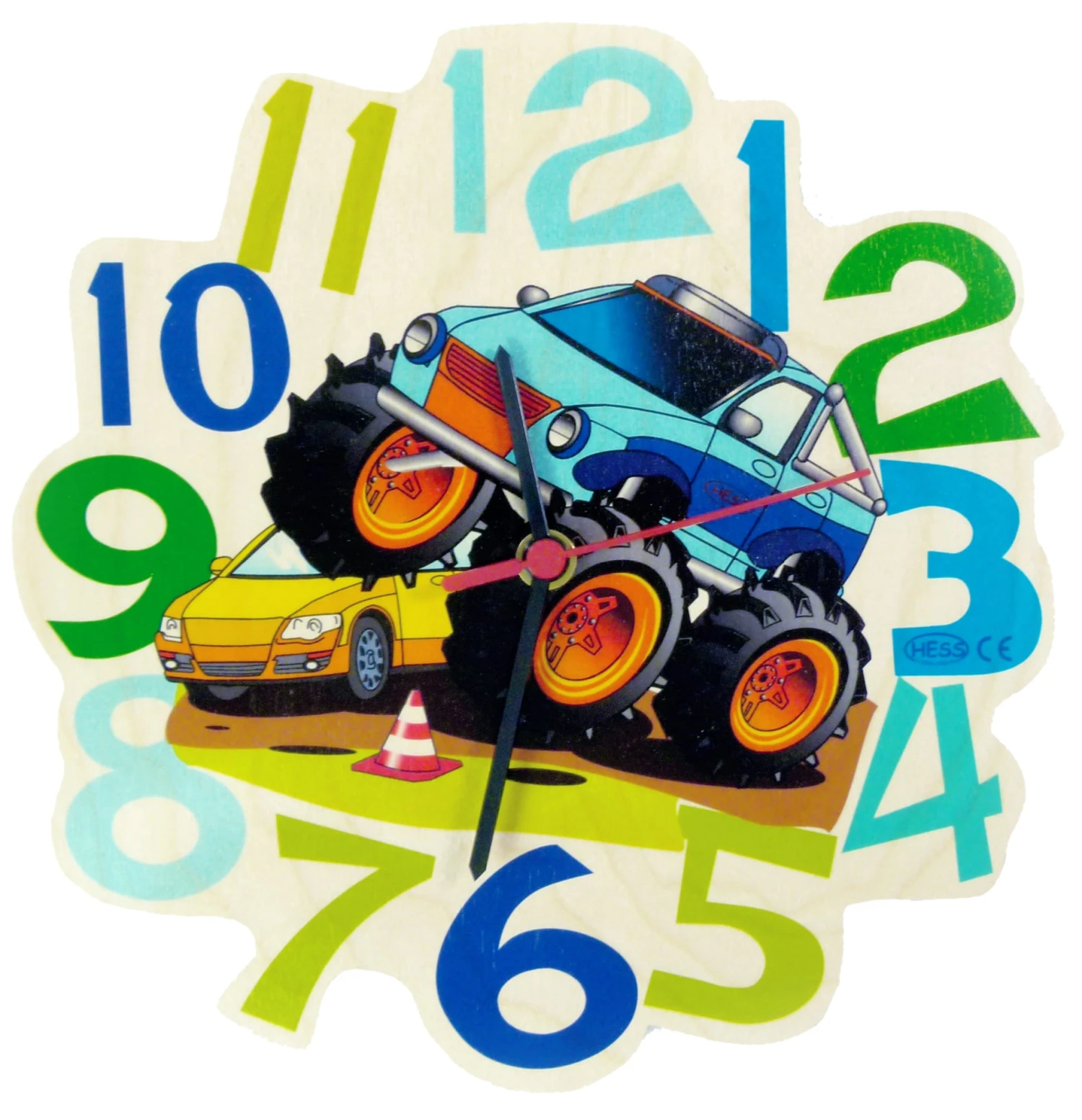 Wanduhr "Monstertruck" In Bunt 3 Wanduhr "Monstertruck" In Bunt