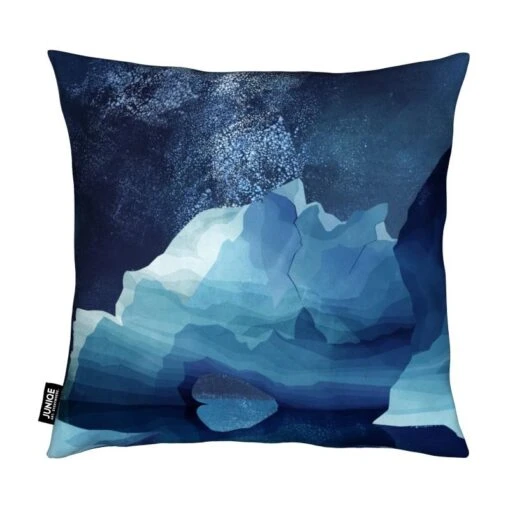 Kissen "Polar Bear By Night" In Blau & Türkis – Bild 2