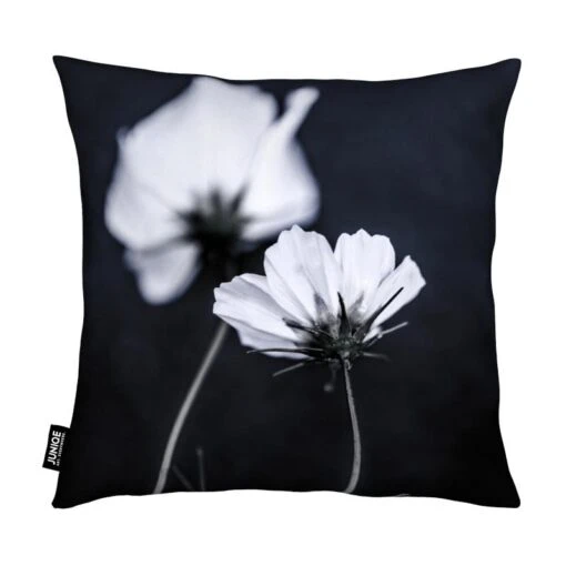 Kissen "Wild Flowers 2" In Schwarz & Weiß – Bild 2