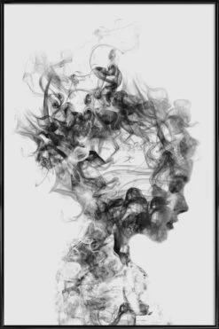 Poster In Kunststoffrahmen "Dissolve Me" In Grau & Schwarz