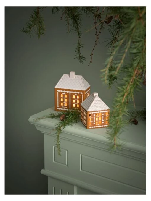 Lichthaus "Gingerbread" In Braun - (B)12,5 X (H)15,5 X (T)7,5 Cm – Bild 5