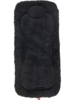 Lammfellauflage "Dolly" In Schwarz/ Grau - (L)77 X (B)35 Cm