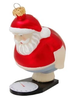 Christbaumornament "Weihnachtsmann Auf Waage Ohohoho" In Rot - (L)11 Cm