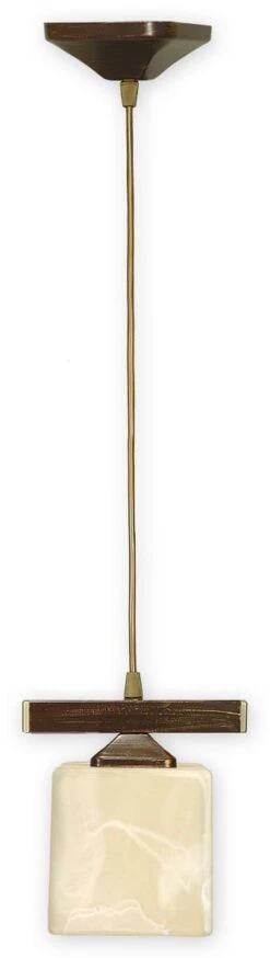 Pendelleuchte In Braun Mit Gold-Dekor Beige