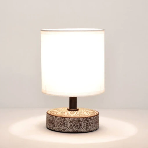 Tischlampe In Braun Weiß – Bild 2