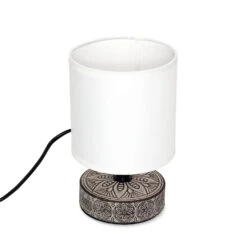 Tischlampe In Braun Weiß -Heimdekoration Verkäufe licht erlebnisse tischlampe in braun weiss 2