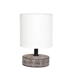 Tischlampe In Braun Weiß