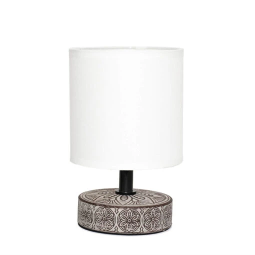 Tischlampe In Braun Weiß