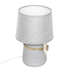 Tischlampe In Grau Weiß -Heimdekoration Verkäufe licht erlebnisse tischlampe in grau weiss 2