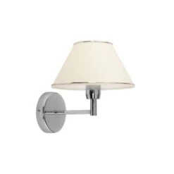 Wandlampe In Chrom Ecru