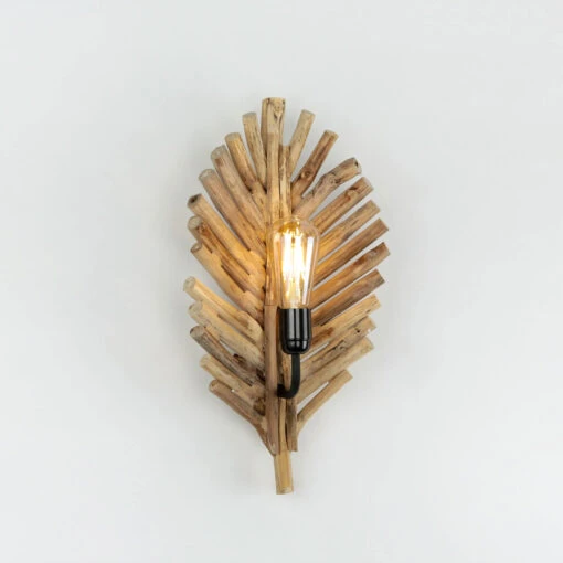 Wandlampe In Natur Holz – Bild 3