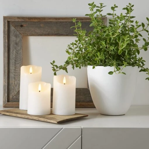 LED Kerzenset 3-teilig In Weiss – Bild 2