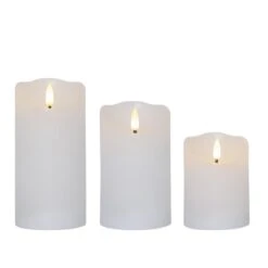 LED Kerzenset 3-teilig In Weiss