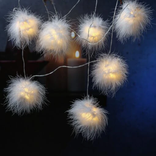 LED Lichterkette Schneebälle Beleuchtet L: 10m In Weiß – Bild 2