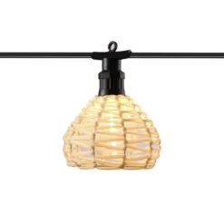 LED Party Deko Lichterkette Korboptik Boho Stil Für Außen L: 4,5m In Creme -Heimdekoration Verkäufe marelida led party deko lichterkette korboptik boho stil fur aussen l 4 5m in creme 2