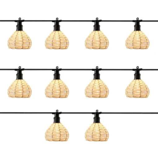 LED Party Deko Lichterkette Korboptik Boho Stil Für Außen L: 4,5m In Creme