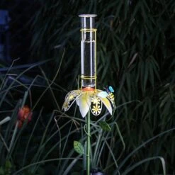Heimdekoration Verkäufe -Heimdekoration Verkäufe marelida led solar gartenstecker blume regenmesser in gelb h 84cm 1