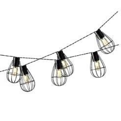 LED Solar Gitter Lichterkette In Schwarz - L: 1,5m