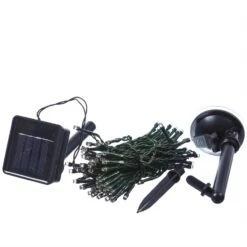 LED Solar Lichterkette 150 Kaltweiße LED Blinkfunktion L: 15m In Grün