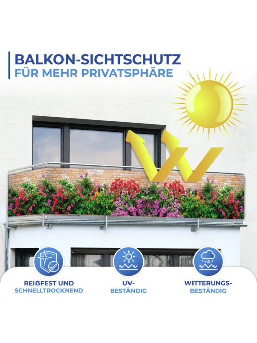 Balkon-Sichtschutz, 5 M In Mehrfarbig – Bild 3