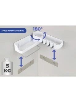 Eck-Aufbewahrungskorb Mit Dreh-Gelenk Ohne Bohren In Weiß -Heimdekoration Verkäufe maximex eck aufbewahrungskorb mit dreh gelenk ohne bohren in weiss 4