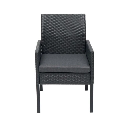 2er-Set Sessel G12, Schwarz, Kissen Dunkelgrau, Alu / Halbrund / Spun Poly – Bild 2