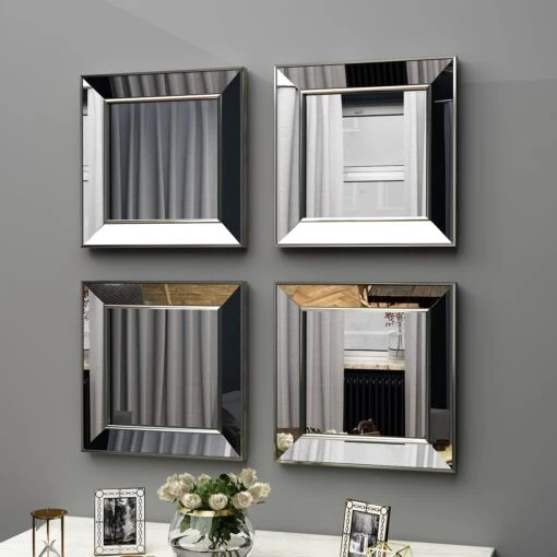 Spiegel Abel 4er 40x40cm Silber – Bild 3