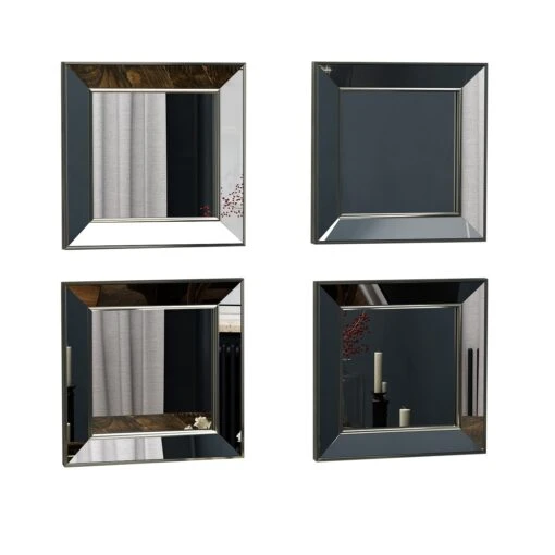 Spiegel Abel 4er 40x40cm Silber